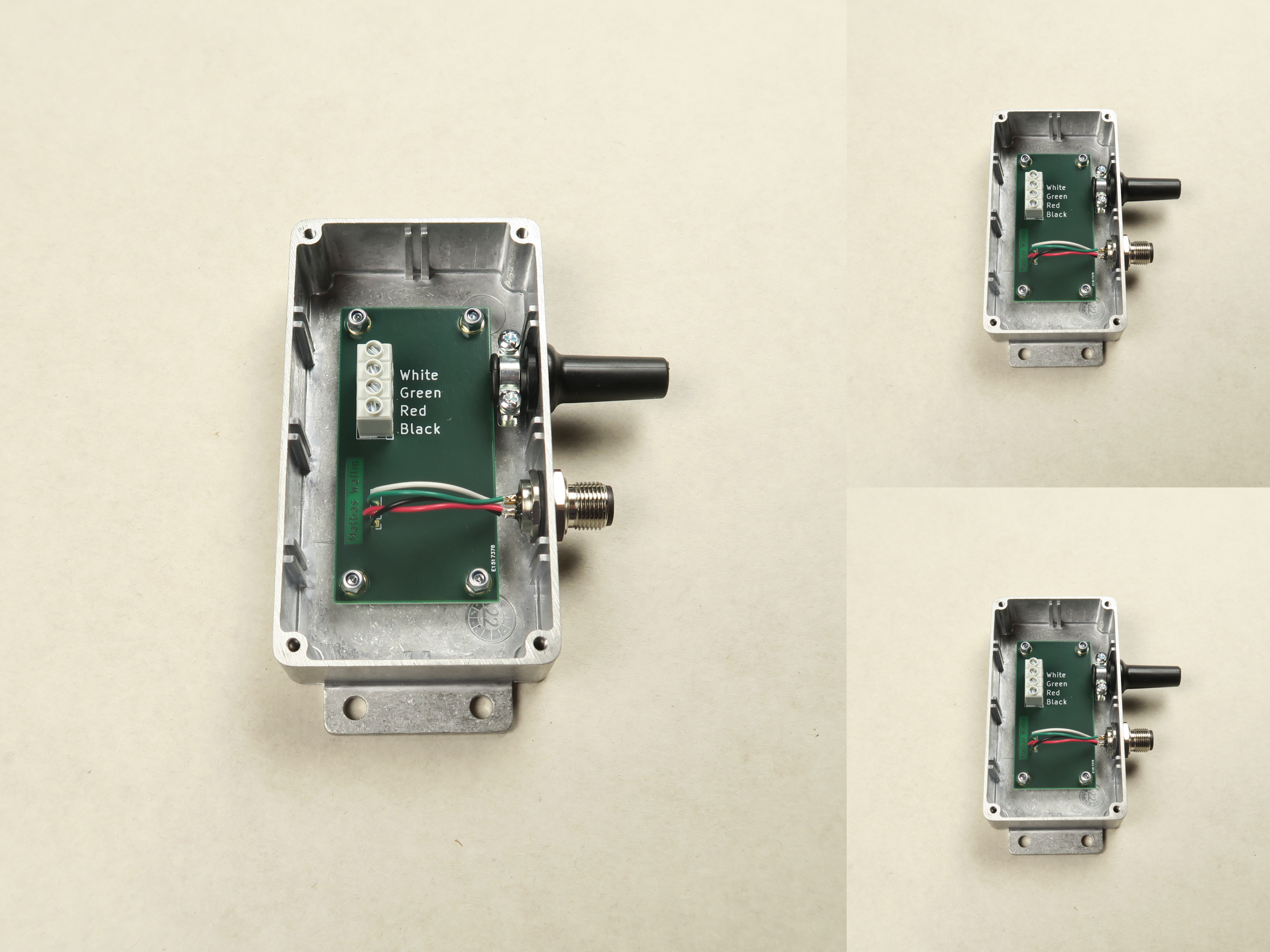 Three junction boxes.